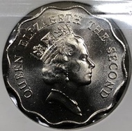 T032香港貳圓 1989年  [大皇冠二元]【全新未使用--T032 全新UNC未使用/靚品】【英女王 伊利沙伯二世】 香港舊版錢幣・硬幣 $65 (T 032)