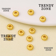 TRENDYZONE 100pcs Spacer Beads, 3mm 4mm 5mm 18K Gold Plated Bracelet Beads,  Flat Round Copper DIY N