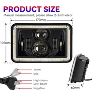 Car 4x6 Inch LED Rectangle LED Headlight Projector High Low Beam Work Light for H4651 H4652 H4656 H4