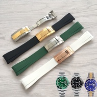 Suitable for Rolex Silicone Strap Black Green Water Ghost Daytona Yacht Submariner GMT Rubber Strap 