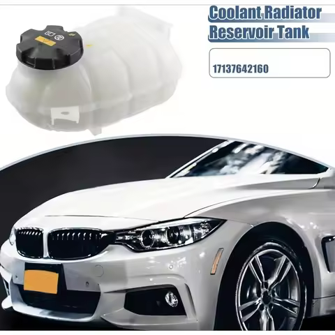 Coolant Radiator Reservoir Tank 17137642160 Coolant Overflow Expansion Bottle with Cap and Sensor fo