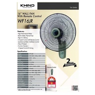 Khind Wall Fan WF16JR (Remote Control)