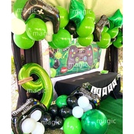 27pcs Minecraft Set Balloon Chain Set 32Inch Number Balloon 0-9Years Old Party Needs Minecraft Toys 