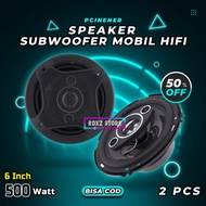 2 PCS Paket Speaker Subwoofer Mobil HiFi 6 Inch 500 Watt PCINENER ORIGINAL Speaker Audio Mobil Full Bass Range Super Bas Subwoofer Sound System Peralatan Audio Pengeras Suara Musik Lagu MP3 Aksesoris Interior Mobil Kendaraan Pintu Dashboard Murah