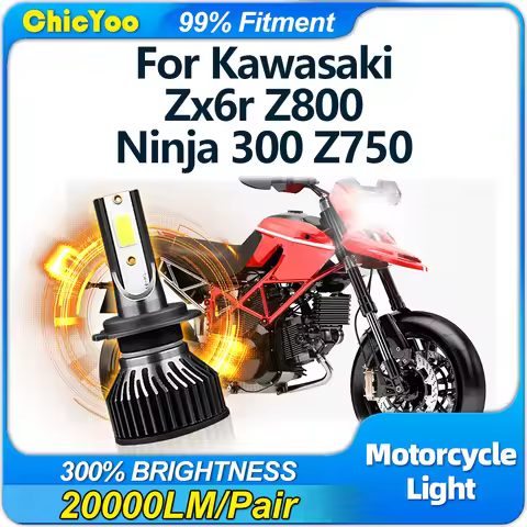 120W H7 Moto LED Light Bulb 20000LM Super Bright Motorcycle Headlight 12V 6000K White For Kawasaki Z