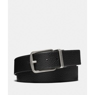 Coach CQ023 Harness Buckle Cut-To- Size Reversible Belt 38Mm (3 AQ0) Men's In Black Dark Brown