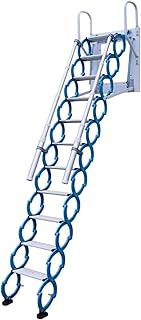 Folding Ladder Wall Hanging Step Ladder Extension Loft Loft Ladder Load 400 Kg/880 Lb for Home Attic
