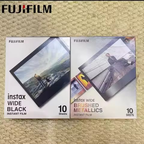 NewFujifilm Instax Wide Film White Edge Paper BLACK/ MONO CHROME/BRUSHED Photo Paper For Fuji Instan