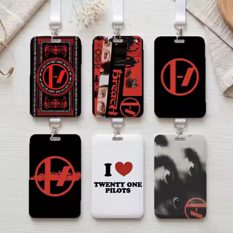 Popular T-Twenty One Pilots Band Portable Office Staff Badge Card Cover Lanyard Card Case