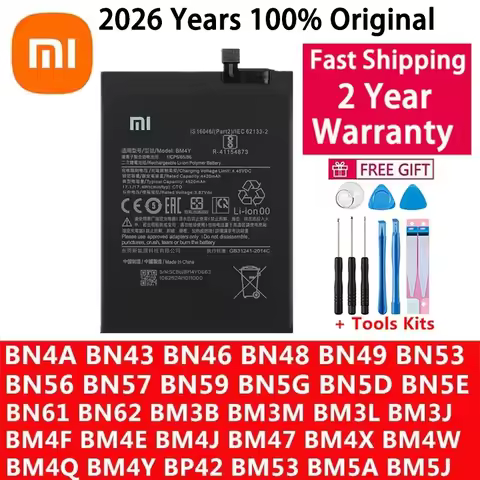 Original Battery Xiaomi Mi Redmi Note Pocophone Poco F1 F2 F3 3 3S X3 K30 4 4X K40 5 6 7 8 8T 9 9A 9