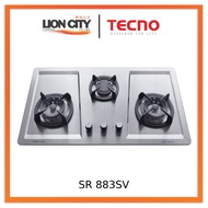 TECNO SR 883SV 3-Burner 90cm Stainless Steel Cooker Hob with Inferno Wok Burner Technology