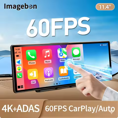 Imagebon Carplay 60fps H70 Plus 11.4″ 4K ADAS Dash Cam Wireless Car Play & Android Auto Car DVR Nigh