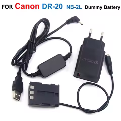 USB Cable Power Bank Adapter+DR-20 DC Coupler NB2LH NB-2L Fake Battery+USB Charger For Canon G7 G9 S