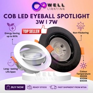 LED Eyeball 3W 7W LED Recessed Spotlight Eye ball COB Round LED Downlight Spot light Ceiling Light L