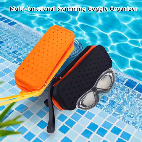 Large Capacity Food Grade Silicone Swimming Goggle Case Eyeglasses Protective Case Swimming Goggles 