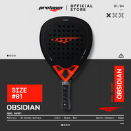 Raket Padel Proteam Raket Obsidian Hitam Merah