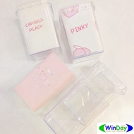PVC Pen Case Clear Box Pencil Holder Note Paper Clip Set Of Items On Your Desk Size 75 * 75 * 105