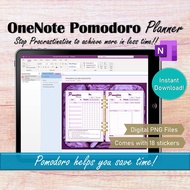 OneNote Digital Pomodoro Planner, Time Management Pomodoro Technique, Time Boxing Project Management