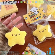 LAYORSG Star Playing Toys, Plush yellow Plush Keyrings, Squeaking Little Star Key Chain bag