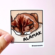 (SG) "alamak" singlish cat meme waterproof vinyl sticker (1 Piece)