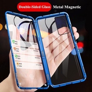 Magnetic Adsorption Double Glass Case OPPO Reno8 Reno7 Reno 8 7 Pro 5G 2022 Tempered Glass Magnet Metal Hard Phone Casing Cover Cases