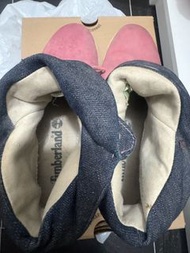 Timberland 粉紅色牛仔布拼接靴