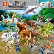 A/🗽Compatible with Lego Jurassic Tyrannosaurus World Park Triangle Dragon Xunraptor Children Dinosaur Assembled Toy Suit