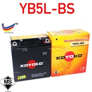 YB5 - BLACK (KOYOKO/TOYO) // KOYOKO YB5L-BS KRISS SMASH LC135 V1 DEMAK KTM MR1 EX5 CLASS BATTERY KOY