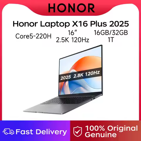 Honor Laptop X16 Plus 16-inch 2025 Intel Core5-220H 16GB/32GB RAM 1TB/2TB SSD 2.5K 120Hz Thin & Ligh