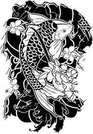 Best Friend Tattoos,Jumping Carp Flowers,Flower Tattoos,Water-Resistant,Lasts 1-2 Weeks,Resilience,R