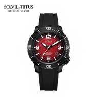 Solvil et Titus The Cape 3 Hands Date Automatic in Dark Red Dial and Black Silicone Strap W06-03341-