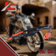 K55 Kacamata Safety Sporty Proyek Las Bening Hitam Pelangi Cermin