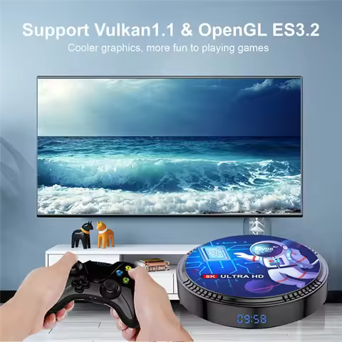 TCES-TV98MAX TV Box 4G+32G Allwinner H618 Android 12 Smart TV Box 2.4G+5G WIFI+Blutooth5.0 H265 TV98