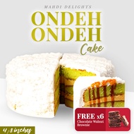 🔥Mega Sales🔥 [Mahdi Delights] Ondeh Ondeh Cake 💚🍰 (8 inches) +FREE BROWNIES!!!