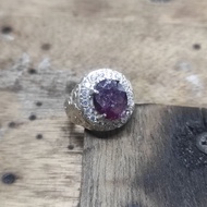 Nilam Burma Batu Permata Asli Cincin Perak Burmese Sapphire Natural Gem Gemstone Silver Ring