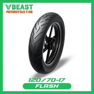 Beast Tire Flash P6240 120/70-17 TL Tubeless Motorcycle Tire Safe and Reliable Tires Designed for Safety Durable Tires 17 Inches FLASH P6240 120/70-17
