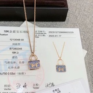 Necklace Hermes愛馬仕Constance康康玫瑰金藍寶石滿鑽新款項鍊，2023年購入