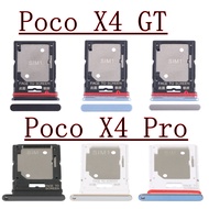 Dual Single Chip SIM Card Tray For Xiaomi Poco X4 Pro GT X4Pro X4GT  Phone SIM1 + SIM2 Card Tray Par