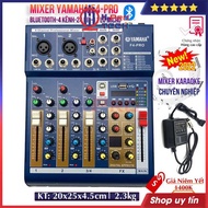 Mixer Yamaha F4-Pro Cao Cấp Bluetooth-4 Kênh-24 Bit-11 Lỗ Micro Bộ Trộn Âm Thanh Mixer Yamaha Chuyên