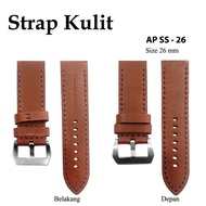 AP SS Tan Leather Silver Buckle Watch Strap Size 26mm
