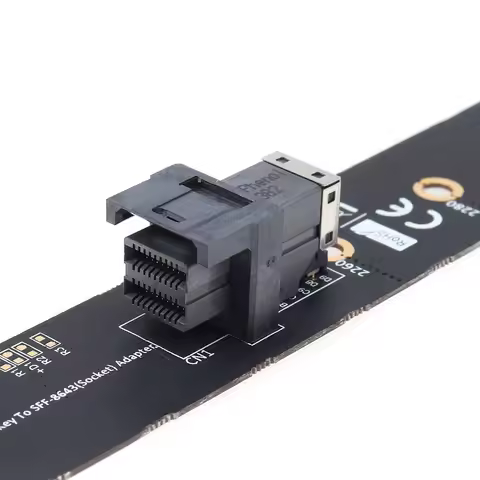 M.2 Key Module with Mini-SAS H D (SFF-8643) 36-Pin Connector for U.2 SFF-8639 NVMe SSD M2 Screw Supp