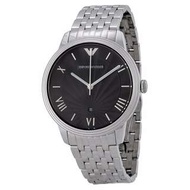 【吉米.tw】全新正品 EMPORIO ARMANI 時尚簡約 薄型日期黑面鋼帶腕錶 手錶 男錶女錶 AR1614 ex