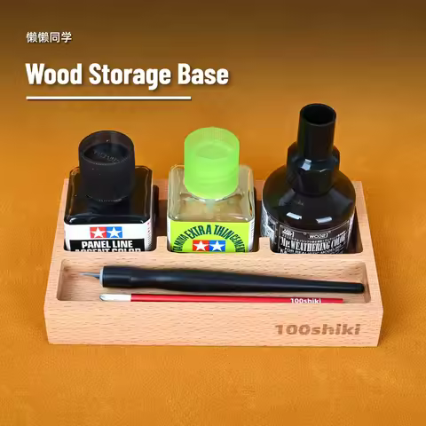 100Shiki Solid Wood Base for Panel Liner Paint / Markers Storage Box Modeler Tools Hobby Knife/Paint