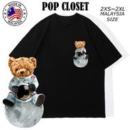 < TSHIRT WOMEN MEN > BEST SELLER TEDDY BEAR T-SHIRT 100% COTTON GRAPHIC TSHIRT LELAKI PEREMPUAN BAJU