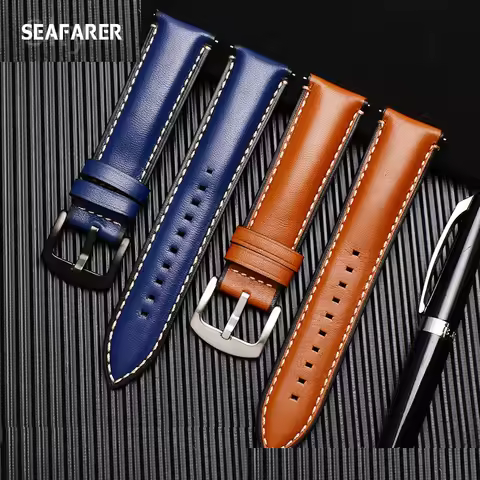 22mm Leather Watchband for Fossil FTW1114/FS5151 Watch Strap Quick Release Watch Band Replacement Wa