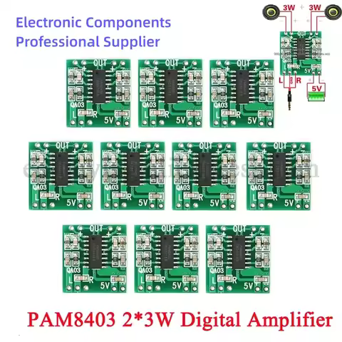 10pcs/1pc PAM8403 Audio 2x3W PAM 8403 Mini Digital Power Amplifier Board for Class D Stereo Audio Am