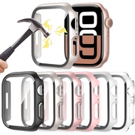 Tempered Glass+Cover For Apple Watch Series 11 10 9 8 7 S6 5 4 3 2 1 SE SE2 SE3 38mm 40mm 41mm 42mm 