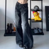 ZH【 Ready Stock】 Grunge Y2k Black Jeans Women Baggy Vintage High Street Oversized Denim Trousers Got
