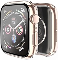 Smiling Case for Apple Watch Series 4 &amp; Series 5 40mm with Buit in Tempered Glass Screen Protector- All Around Hard PC Protective Case High Definition Clear Ultra-Thin Cover for Apple watch Series 4/5