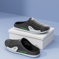 Men's Shoes Summer New Breathable Mesh Shoes Men's Slip-On Lazy Backless Half Slippers Backless Half